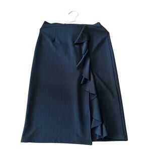 Grace Karin *BLACK* Midi Skirt with Ruffle Detail